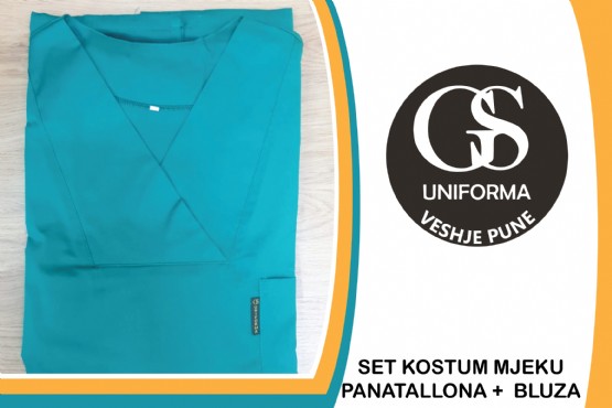 Set kostum mjeku me logo / Uniforme kostum mjeku me logo / uniforma stafi për klinika / uniforma stafi për spitale / Veshje pune per spitale / veshje pune per klinika / Uniforma per infermiere / Set kostum me logo per infermiere